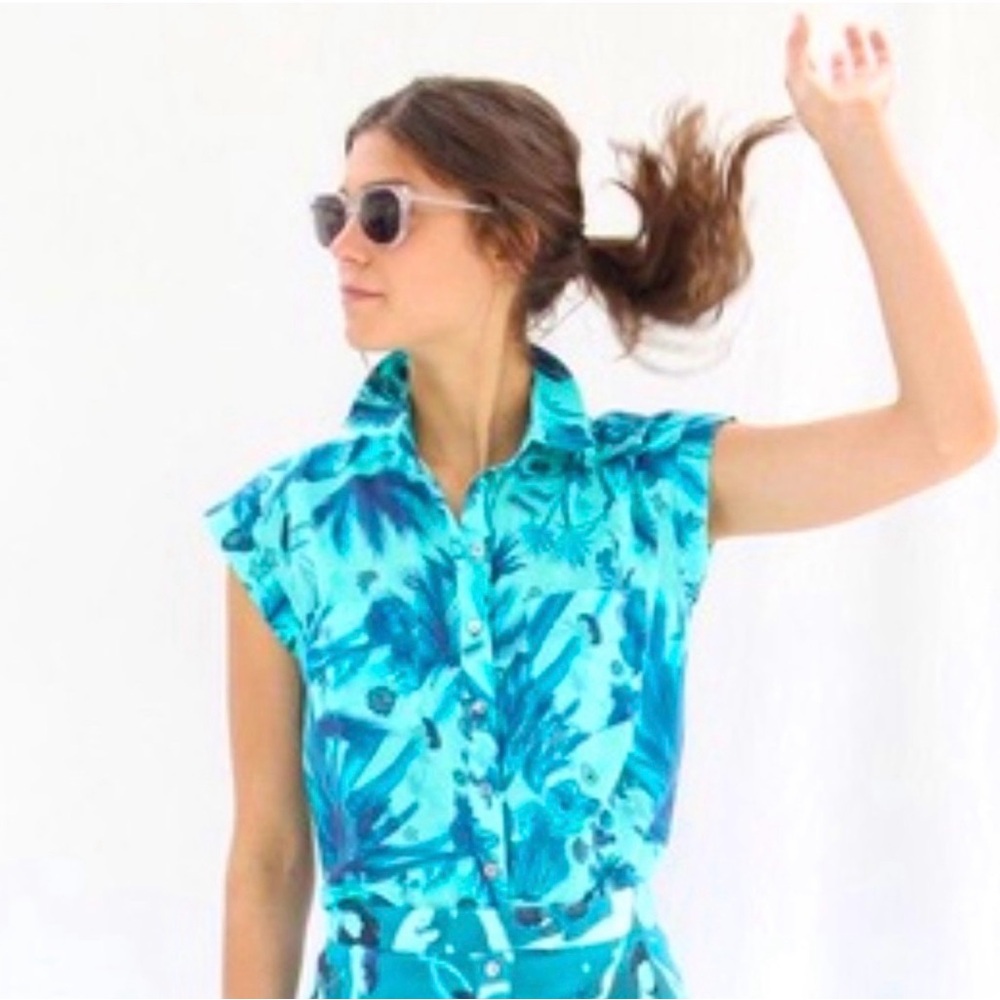 Tropical Print Short Sleeve Top - Picture 5 of 5